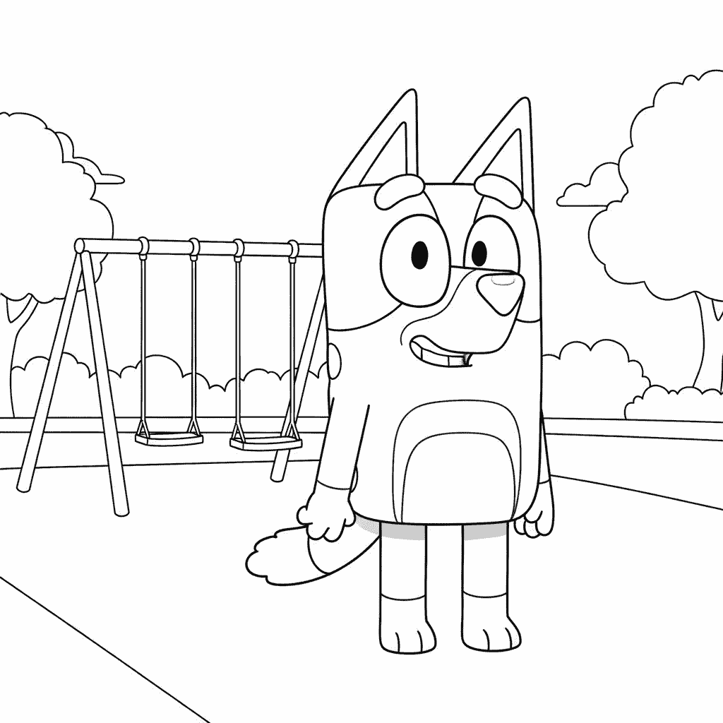 Bluey photo into coloring page