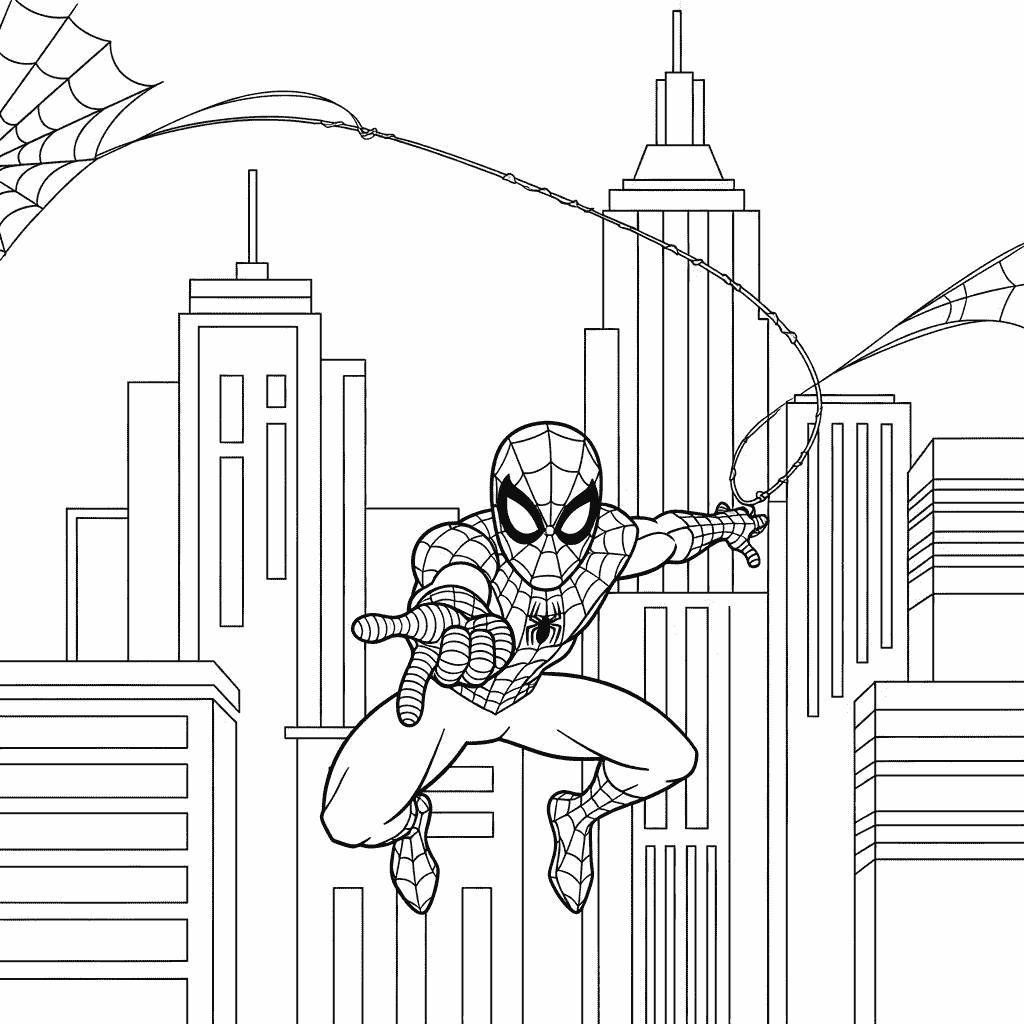 Spiderman text to coloring page