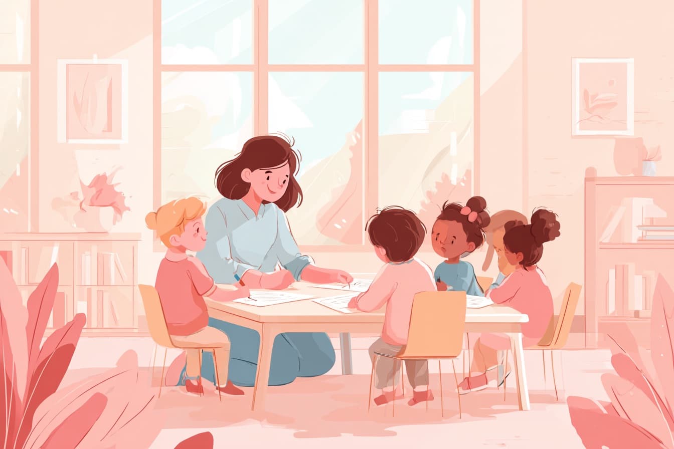 Illustration of Educators text to coloring page