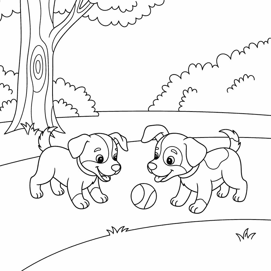 Dog text to coloring page