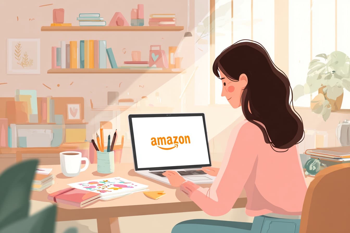 Illustration of Amazon KDP Seller text to coloring page