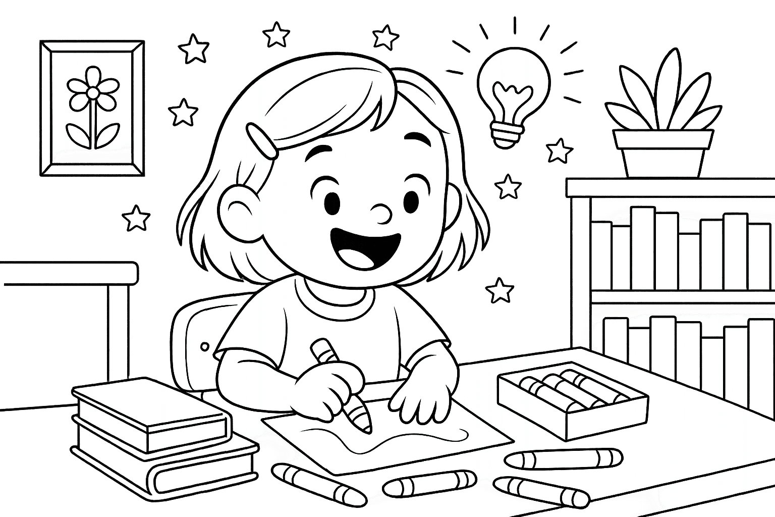 Illustration of Advanced coloring page AI